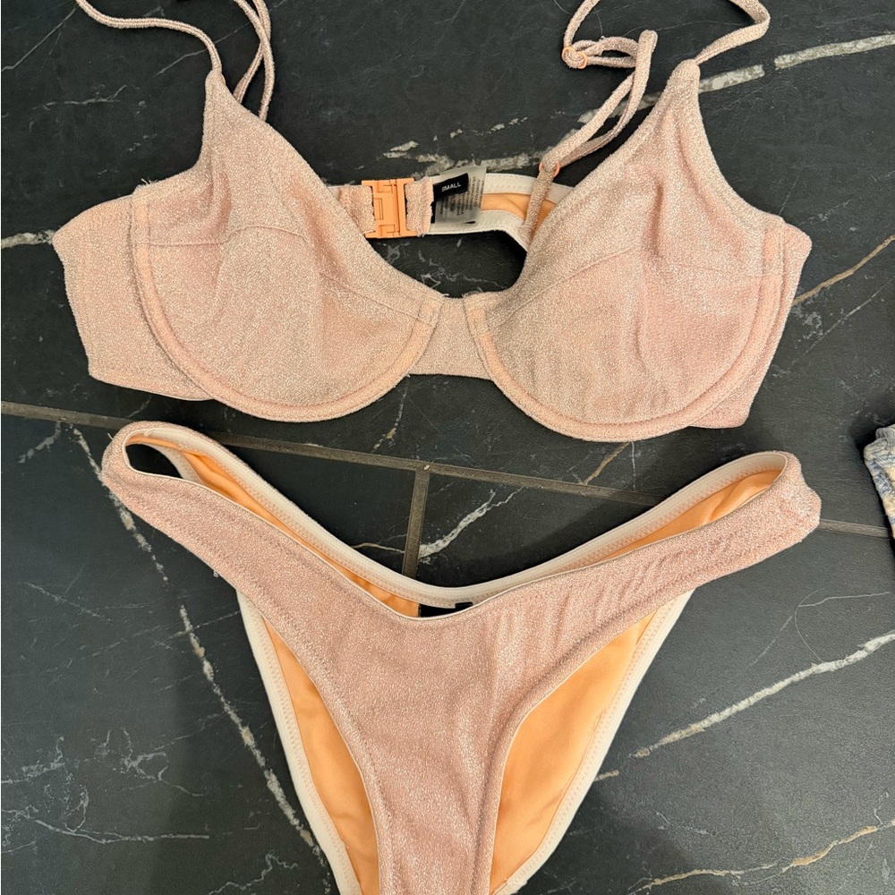 Triangl Swimwear Glittery Peach Bikini